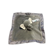Carters Gray Elephant Lovey Plush Security Blanket Toy Satin Edge Underside Baby