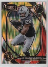 2024 Panini Select Club Level Red & Yellow Shock Prizm Alexander Mattison 1me8