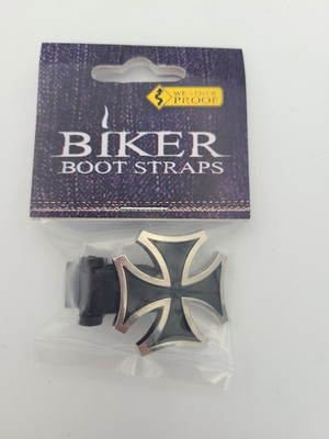 Biker Boot Straps Maltese Cross Replacemet Clip Boot-Loops HD