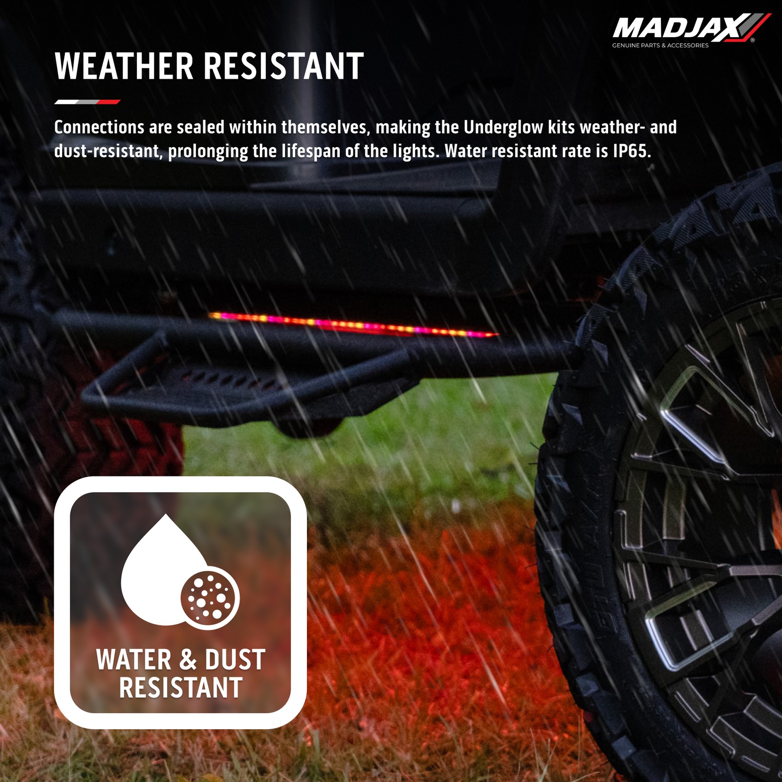 MadJax LUX Underglow Underbody Kit | Golf Cart Accent LED RGB3 Light Strip