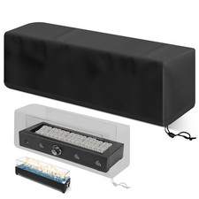 Outdoor Fire Pit Cover Rectangular Black, 28-in Black