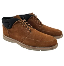 Stacy Adams Men’s Moc Toe Suede Chukka Ankle Boots 12 Tan Lace Up Modern Casual