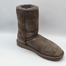 UGG Australia Classic Short II Sheepskin Boots Dark Brown Women s Size 8 1016223