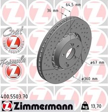 2x ZIMMERMANN Bremsscheibe FORMULA Z 400.5503.70 für AMG MERCEDES KLASSE W204 SL 2x ZIMMERMANN Bremsscheibe FORMULA Z 400.5503.70 für AMG MERCEDES KLASSE W204 SL