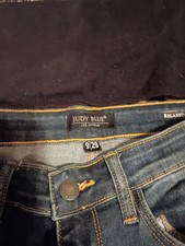 Judy Blue Women  s Straight Jeans Relaxed Fit Blue Medium Wash Distressed Denim