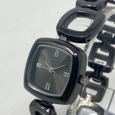 Xhilaration Watch Women 23mm Black Square Links w/Extender New Battery 6.25"