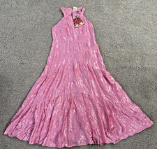 Farm Rio Anthro V-Neck Sleeveless Tiered Maxi Dress Pink Sz L NWT $238 SEE NOTE