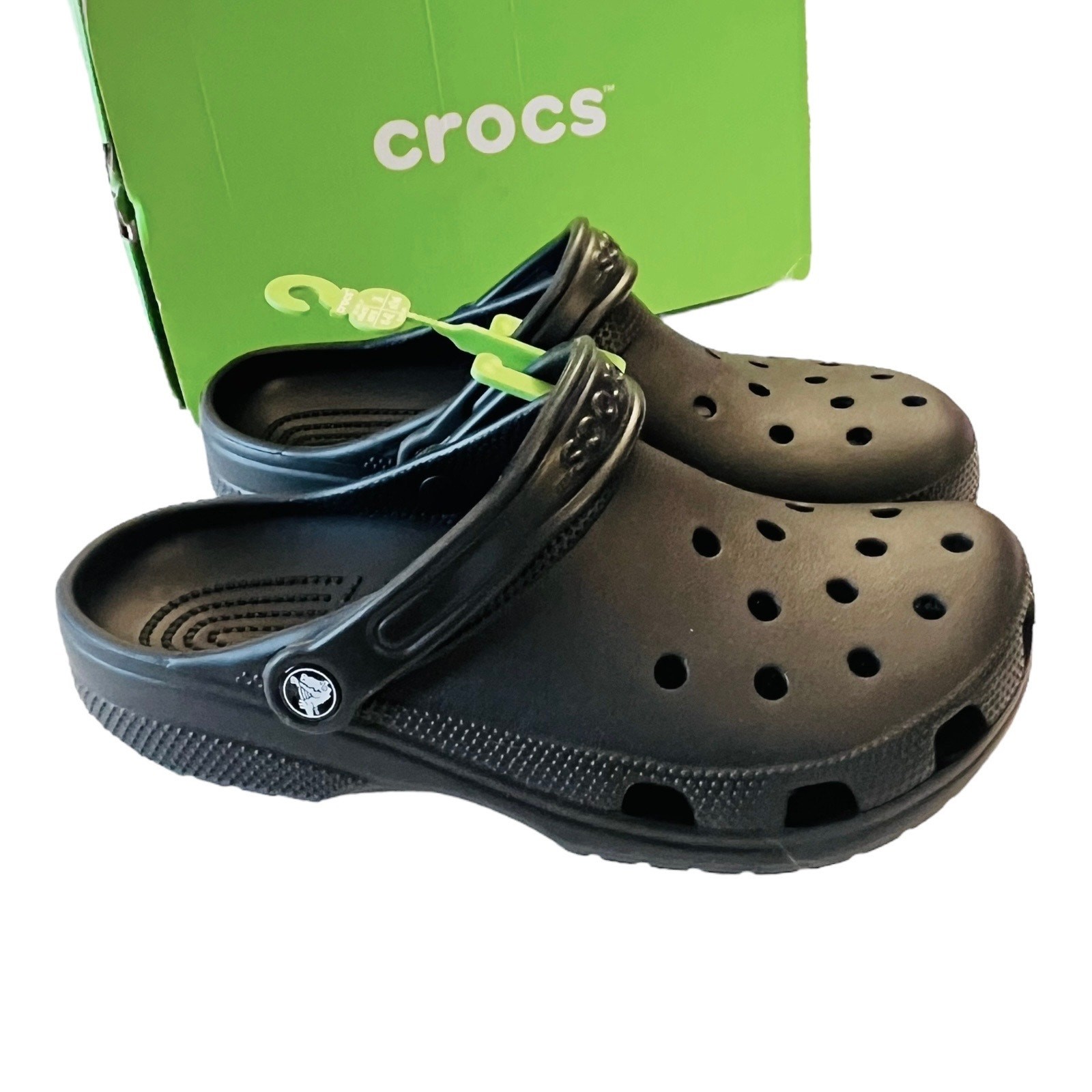 Black Crocs Shoes Mens 8 Clogs Women's 10, EU 41, UK 7.5 Sandals Straps New Box