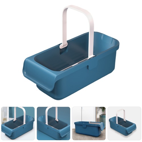 Cubo de limpieza de plástico para limpieza de casa grande rectangular práctico cubo con - Imagen 3 de 12
