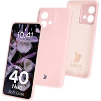 HandyhüLle FüR Motorola Edge 40 Neo Bizon Flip Case Cover Schutz HüLle Puderrosa