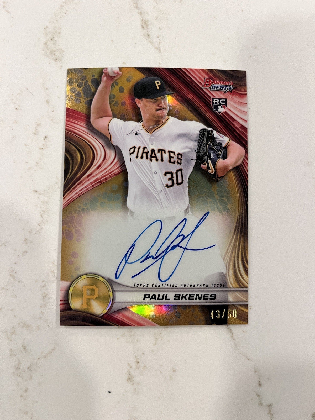 2024 Paul Skenes 2024 Bowman Best Rookie Autograph /50 Gold refractor