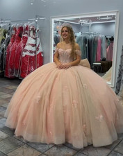 Quinceanera Dresses Off The Shoulder 3D Flowers Sweet 15 16 Ball Gowns Vestido