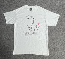 Vintage Beauty And The Beast Broadway Musical White Large Single Stitch NOS 1994