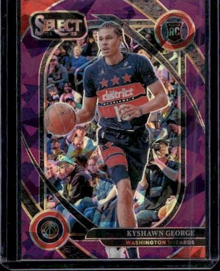 2024-25 Panini Select #285 Kyshawn George Purple Cracked Ice Prizm #/99