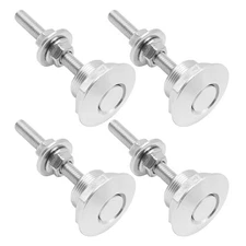 4Pcs Universal Aluminum Vehicle Hood Pins Silver Quick Release Lock Latch Bumper