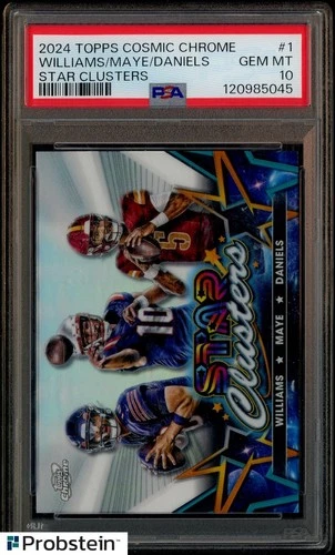2024 Cosmic Chrome Star Clusters Caleb Williams Drake Maye Jayden Daniels PSA 10