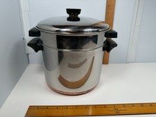 Revere Ware USA  5 QT Steamer Insert Stock Pot Copper Bottom Pan Clean
