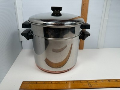 Revere Ware USA  5 QT Steamer Insert Stock Pot Copper Bottom Pan Clean