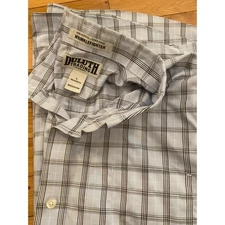 Duluth Trading Co Wrinklefighter Mens Plaid Button Down Relaxed Fit L