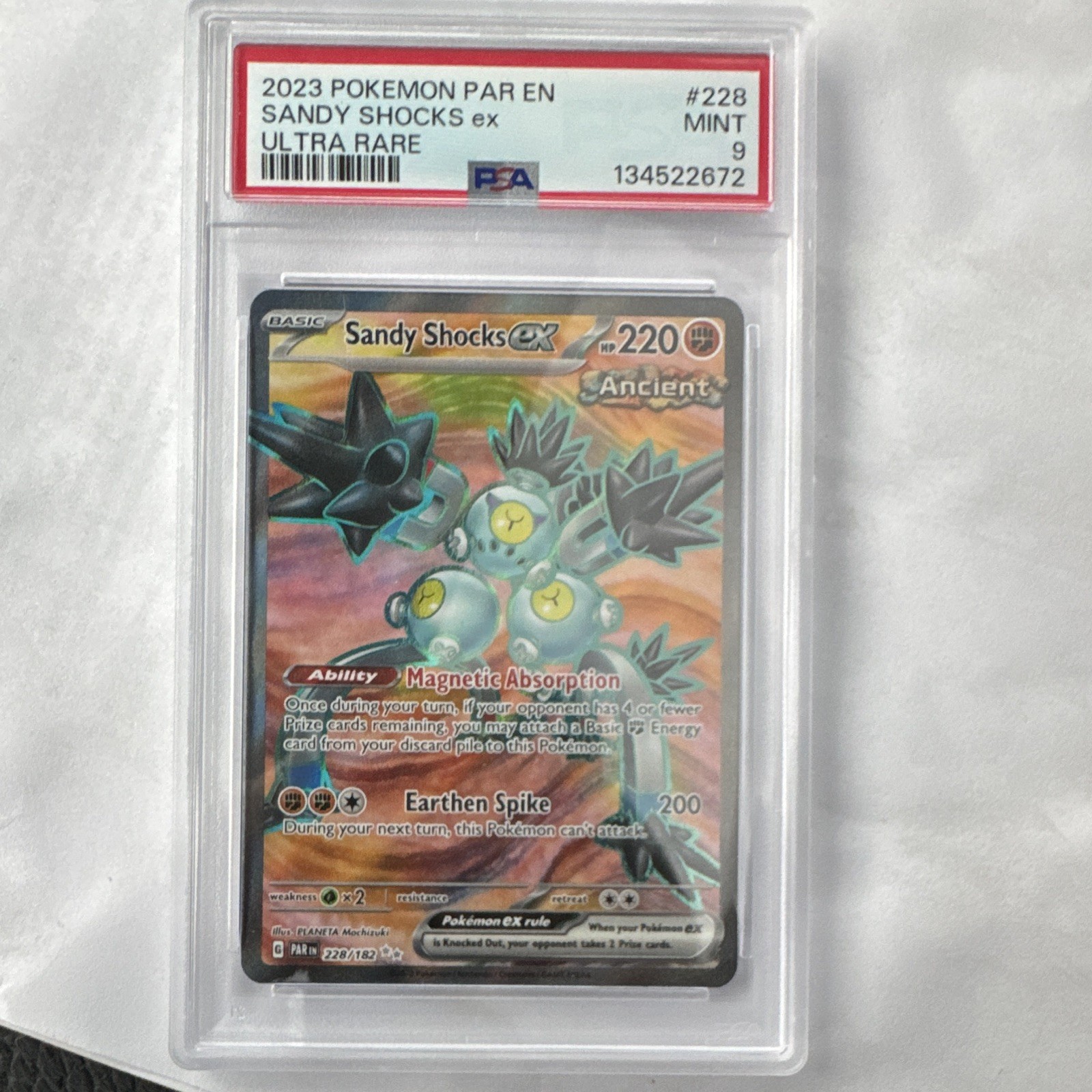 Sandy Shocks EX 228/182 Sv04: Paradox Rift Holo PSA 9