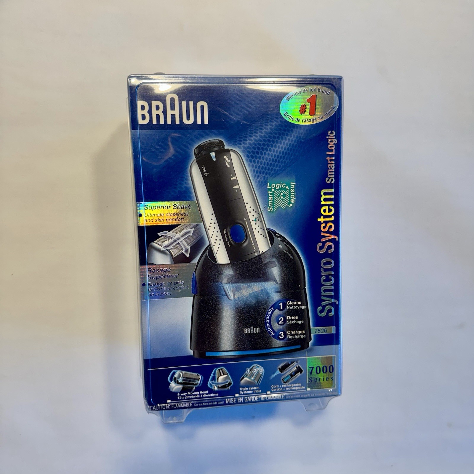 Braun 7526 Shaver Syncro System 7000 Series Rechargeable Electric Shaver SEALED