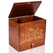 2-Layer Solid Wood Tampon Storage Organizer, 100 Wood Bathroom Feminine Hold...