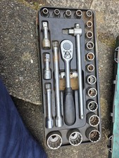 Vintage Stahlwille 512 1/2" Ratchet & Socket Set 12-Point Metric Made In Germany