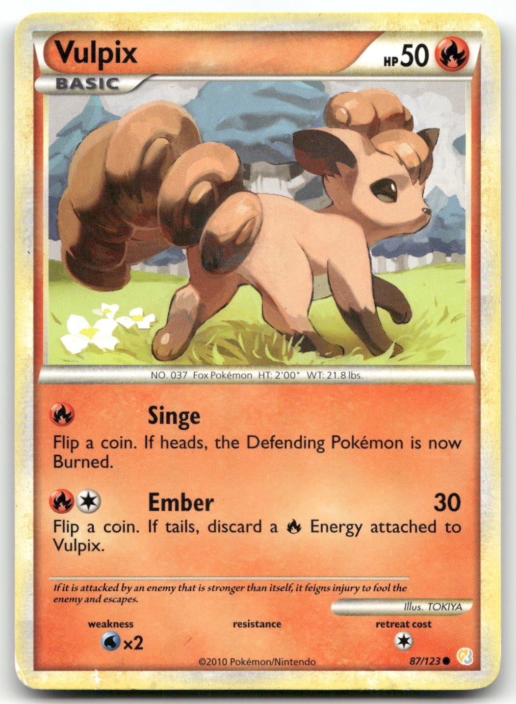 Vulpix #87/123 (Damaged) HeartGold SoulSilver HS Pokemon