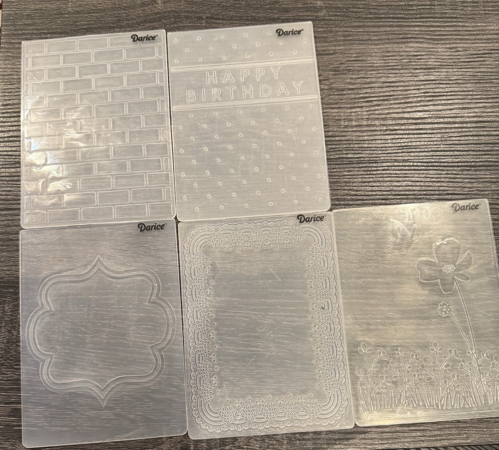 Darice Embossing Folders- Lot Of 5 Folders