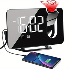 LED Display Projection Alarm Clock Snooze Dig...