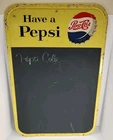 Vintage Pepsi Cola Have a Pepsi Bottle Cap Tin Menu Chalkboard Stout Sign Co