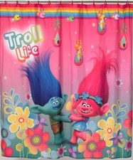 Trolls Hugfest Pink Fabric Shower Curtain 72"x72" Poppy and Branch