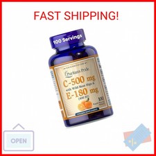 Puritan's Pride Premium Vitamin C-500mg with Rose HIPS and Vitamin E-400, Supple