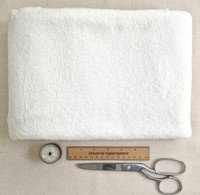 FABRIC REMNANT - Soft Touch Bamboo Terry Towelling Fabric Ivory/Cream- 1M LENGTH