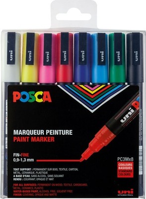POSCA Uni Marker PC-3M 8er Set 