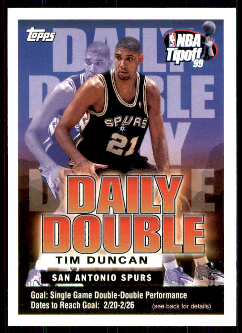 1999-00 Topps Tipoff Daily Double Tim Duncan San Antonio Spurs #NNO