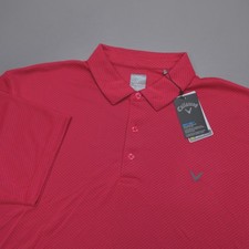 Callaway Golf Opti-Dri All Over Chevron Polo Jacquard Tearberry Men's Size 2XL