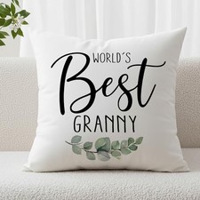 World's Gifts Decorative Throw Pillow Covers, Grandma Gifts for Mom Best Granny