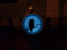 GLOW IN THE DARK FULL MOON & Animal Silhouette Pendant Necklace Wolf Owl Bat