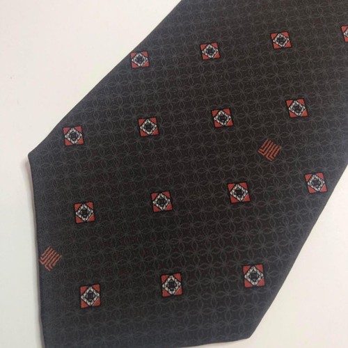 1279 Lanvin Silk Tie  Geometric Men Necktie France BROWN orange