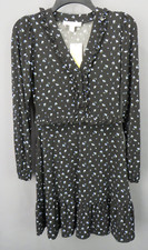 MICHAEL KORS Printed Ruffle-Trim Jersey Dress MSRP $140 Size XXS # 14B 1588 NEW