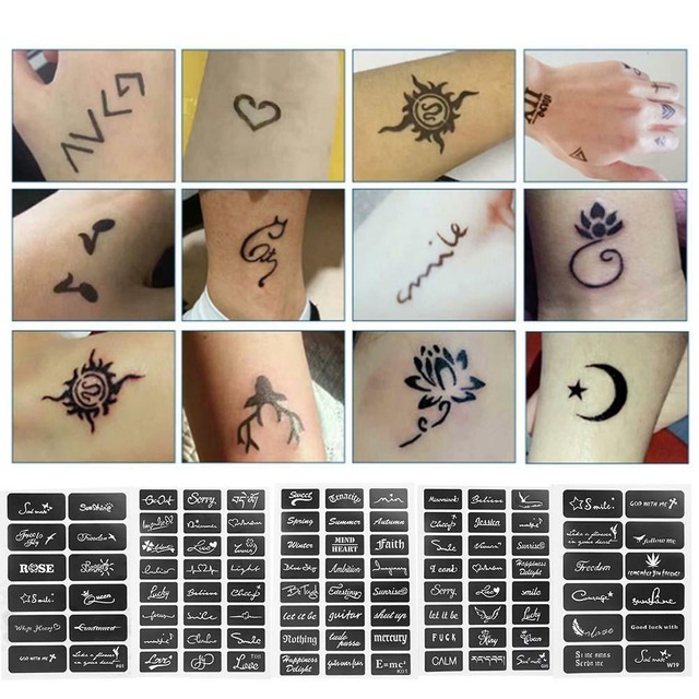 temporary tattoo stencils and ink