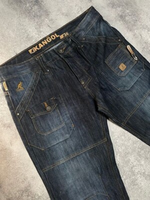 Vintage Kangol Y2K Denim Cargo Multipocket Pants Baggy Jeans Vintage Kangol Y2K Denim Cargo Multipocket Pants Baggy Jeans