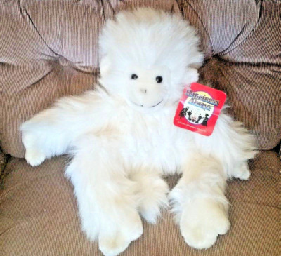 Happiness Express CHUCKIE CHIMP JR Shaggy White Monkey 16in Plush Hang Tag 1995