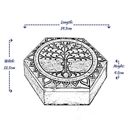 Soapstone Jewellery Box Trinket Hand Carved Keepsake Storage Organiser Box Gift - Picture 22 of 32
