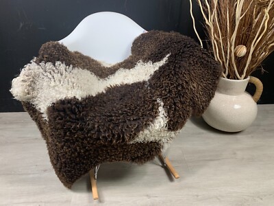 NEW! Natural Sheepskin Rug Mixture of Swedish and Gotland Breeds Pelt Throw