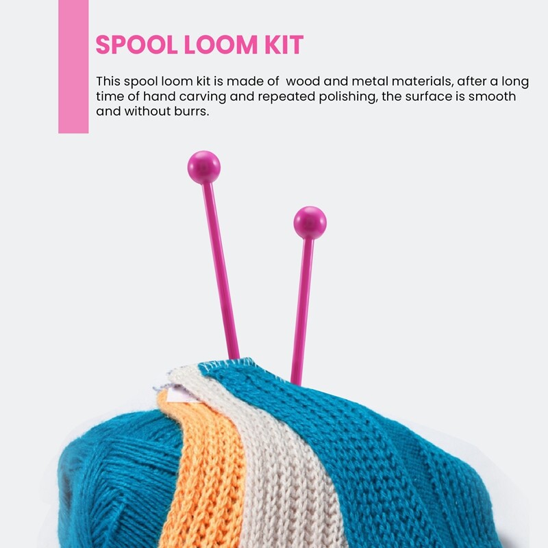 French Knitter Tool 2 Pack, Wooden Knitting Set Spool Knitting Doll