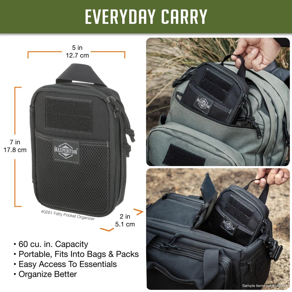 Funda organizadora compacta negra mediana con compatibilidad Molle Foto 2 de 4