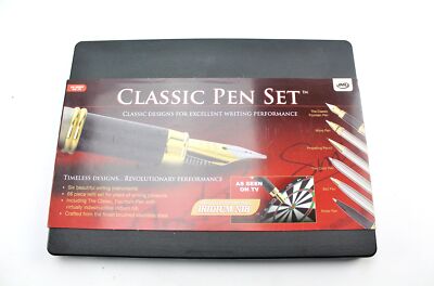 JML Classic Pen Set in 2 Tone Brushed Stainless Steel Ballpoint Pencil Roller