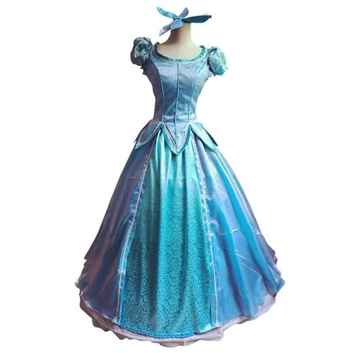 Costume da Principessa Ariel abito blu cosplay vestito azzurro carnevale  adulti | eBay